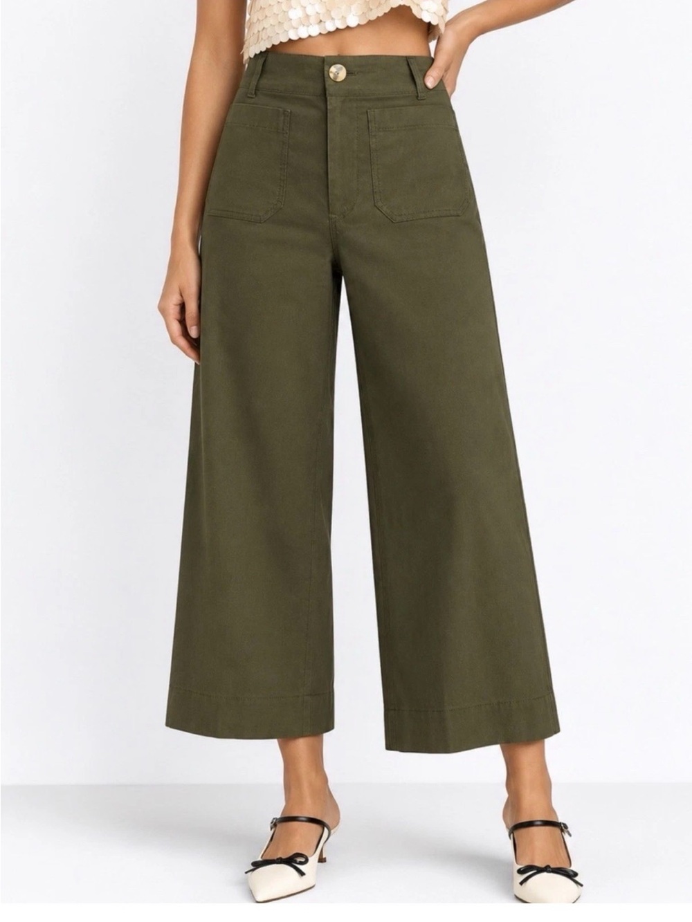 Maeve by Anthropologie The Colette High-Rise Wide-Leg Stretch Cropped Pants - 26
